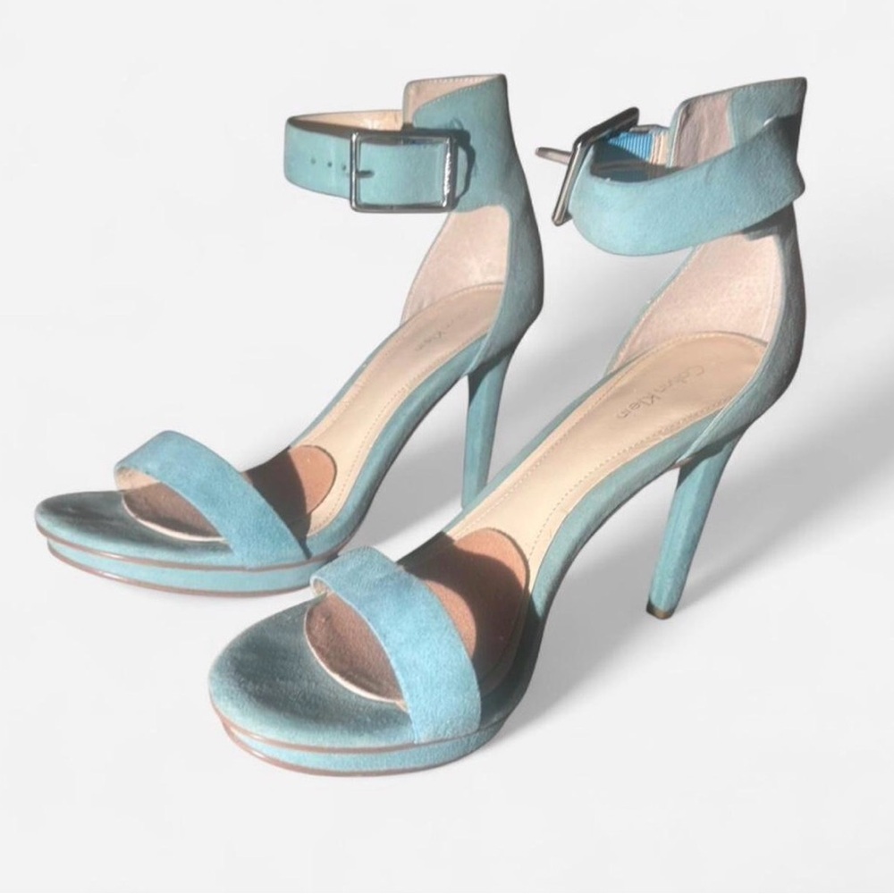 Calvin Klein Teal Ankle Strap Heels